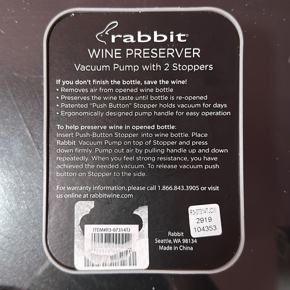 Rabbit Wine Preserver - Picture 2 of 2